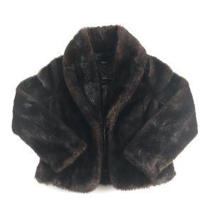 Mossimo Faux Fur Brown Coat Short Jacket Womens S